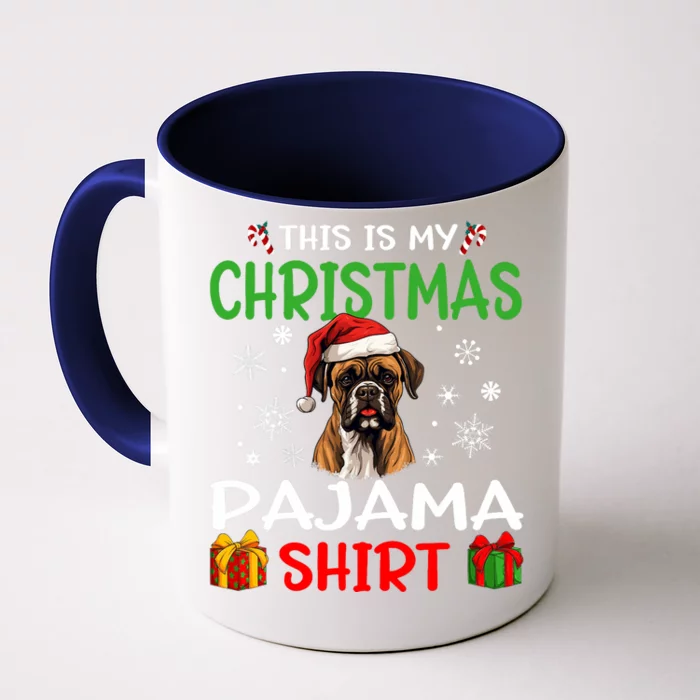 Boxer Dog Christmas Pajama Merry Xmas Front & Back Coffee Mug