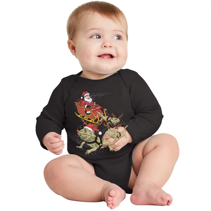 Bearded Dragon Christmas Baby Long Sleeve Bodysuit