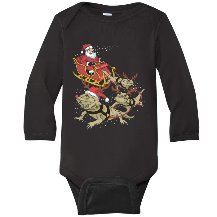 Bearded Dragon Christmas Baby Long Sleeve Bodysuit