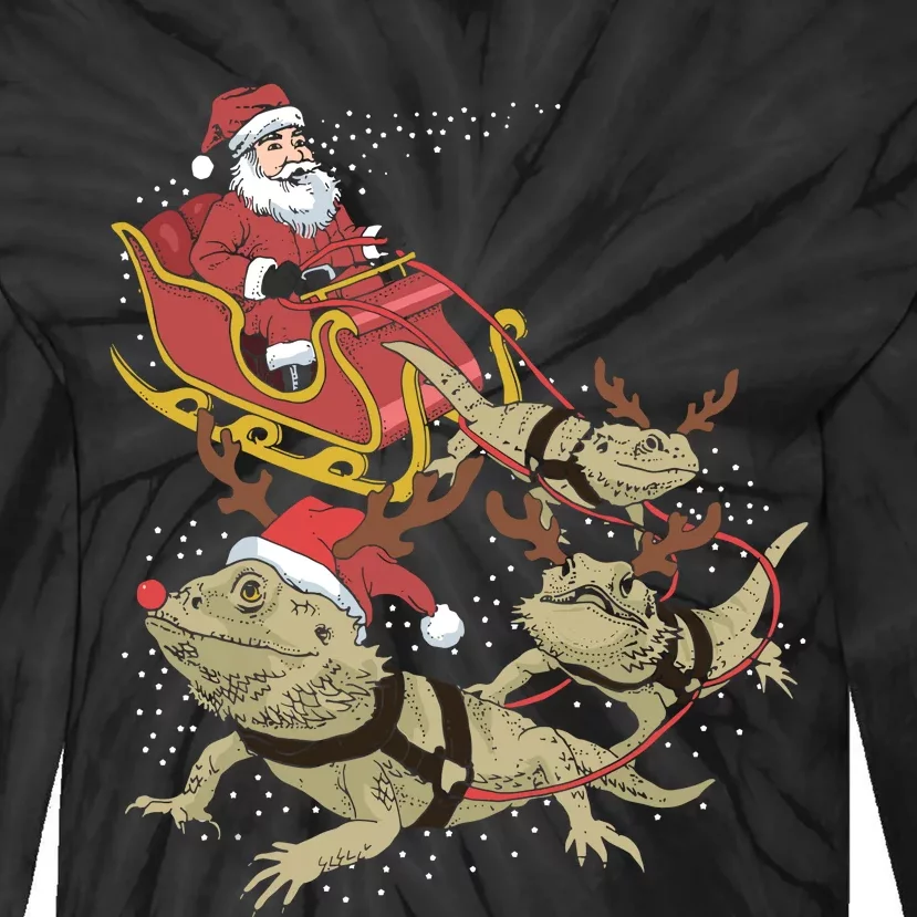 Bearded Dragon Christmas Tie-Dye Long Sleeve Shirt