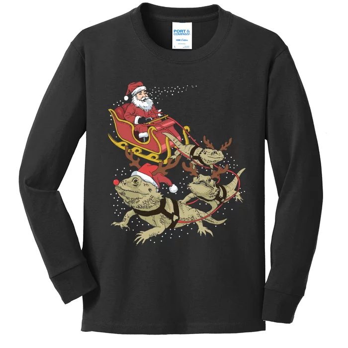 Bearded Dragon Christmas Kids Long Sleeve Shirt