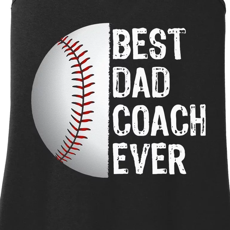 Best Dad Coach Ever Funny Baseball Tee For Sport Lovers Ladies Essential Tank