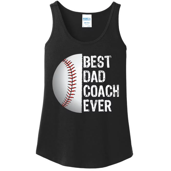 Best Dad Coach Ever Funny Baseball Tee For Sport Lovers Ladies Essential Tank