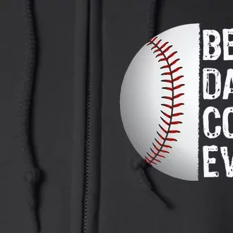 Best Dad Coach Ever Funny Baseball Tee For Sport Lovers Full Zip Hoodie