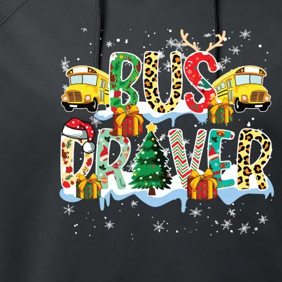 Bus Driver Christmas School Bus Driver Xmas Party Performance Fleece Hoodie