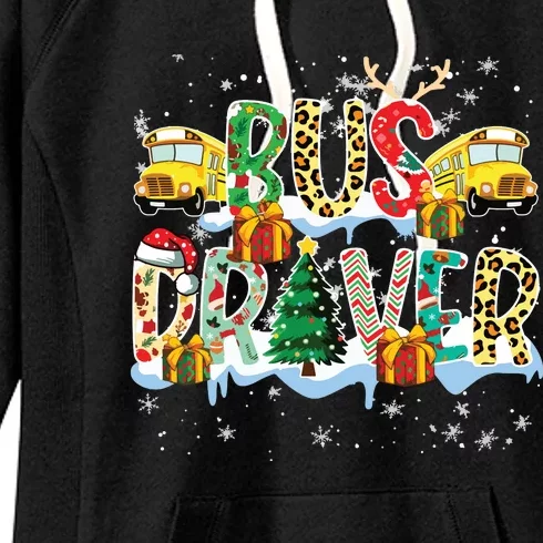 Bus Driver Christmas School Bus Driver Xmas Party Women's Fleece Hoodie