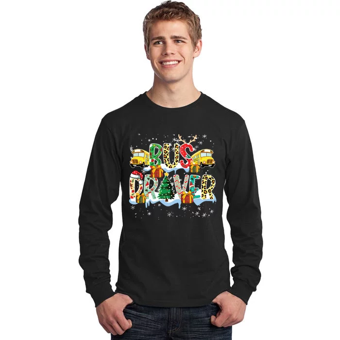 Bus Driver Christmas School Bus Driver Xmas Party Tall Long Sleeve T-Shirt