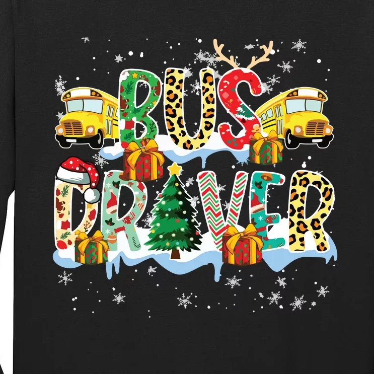 Bus Driver Christmas School Bus Driver Xmas Party Tall Long Sleeve T-Shirt