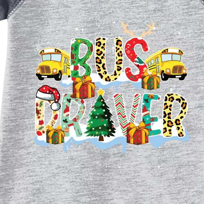 Bus Driver Christmas School Bus Driver Xmas Party Infant Baby Jersey Bodysuit