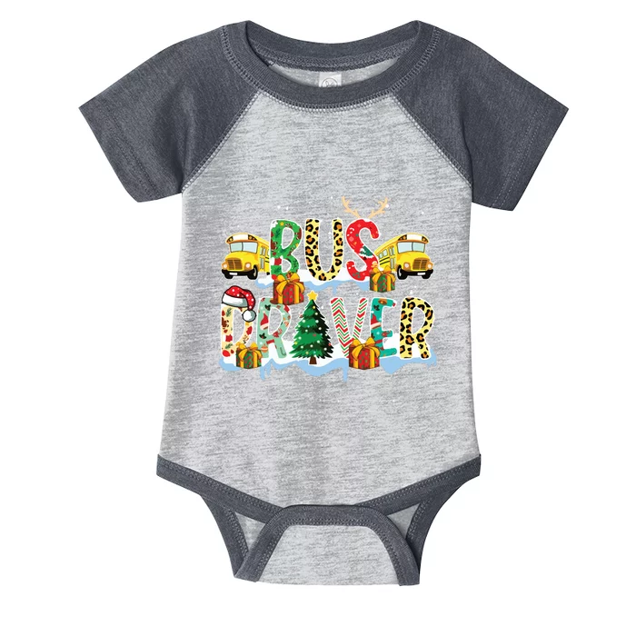 Bus Driver Christmas School Bus Driver Xmas Party Infant Baby Jersey Bodysuit