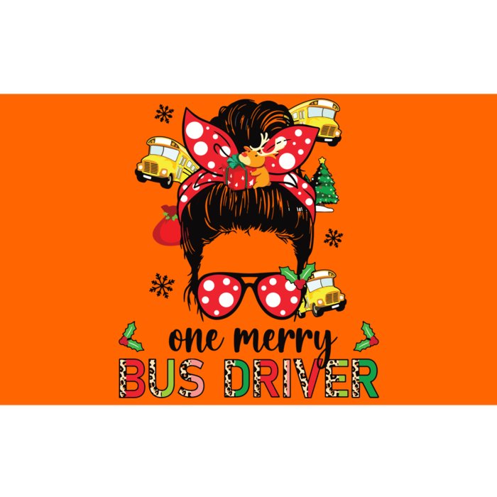 Bus Driver Christmas School Bus Driver Xmas Party Messy Bun Bumper Sticker