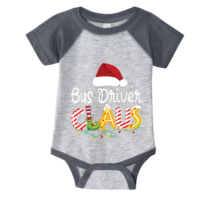 Bus Driver Claus Santa Hat Xmas Light Christmas Bus Driver Infant Baby Jersey Bodysuit