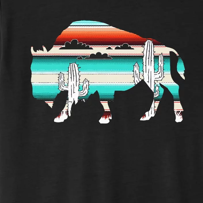 Bison Desert Cactus Serape Western ChromaSoft Performance T-Shirt