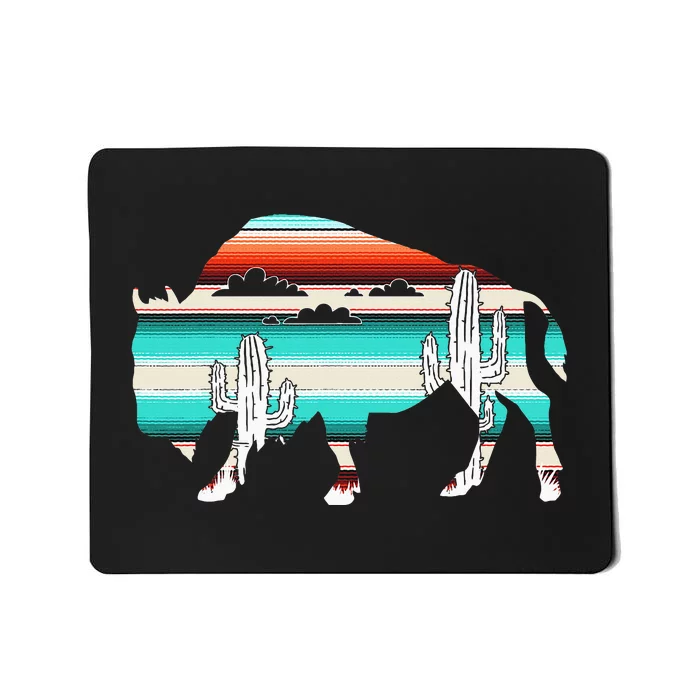 Bison Desert Cactus Serape Western Mousepad