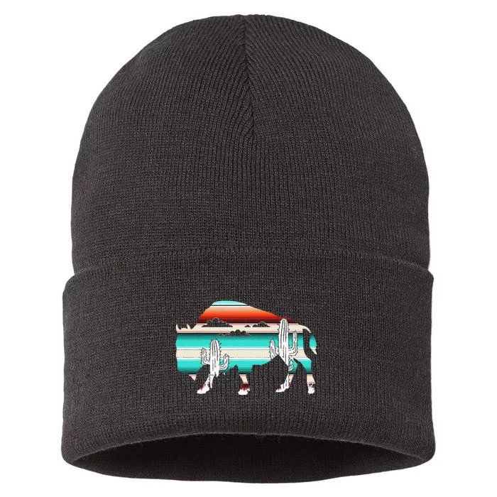 Bison Desert Cactus Serape Western Sustainable Knit Beanie