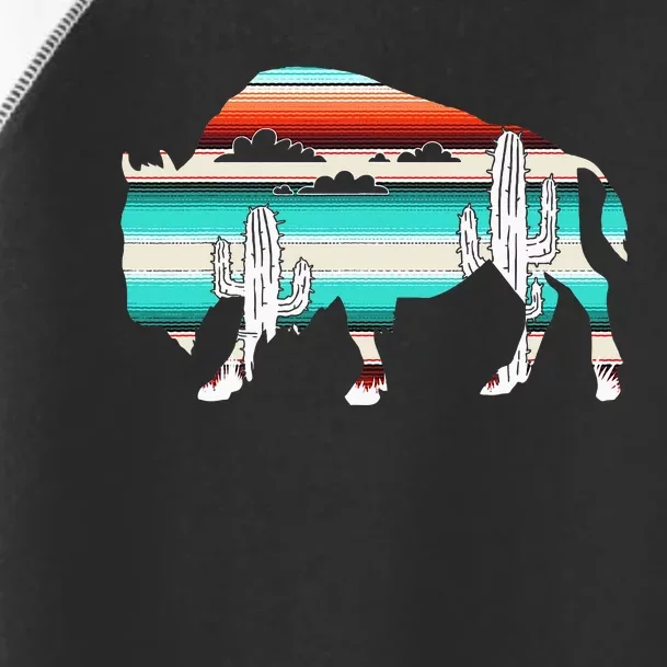 Bison Desert Cactus Serape Western Toddler Fine Jersey T-Shirt