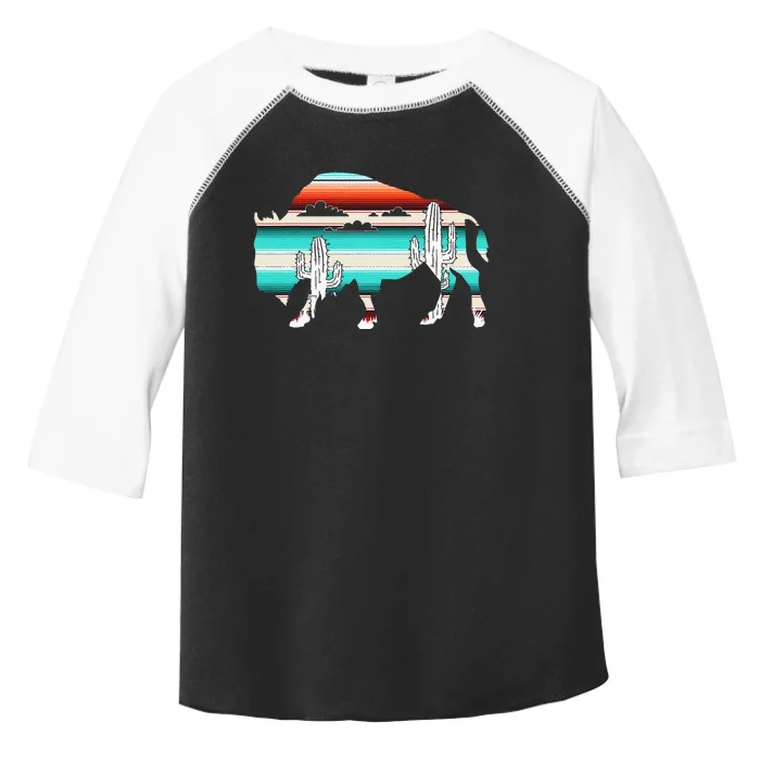 Bison Desert Cactus Serape Western Toddler Fine Jersey T-Shirt