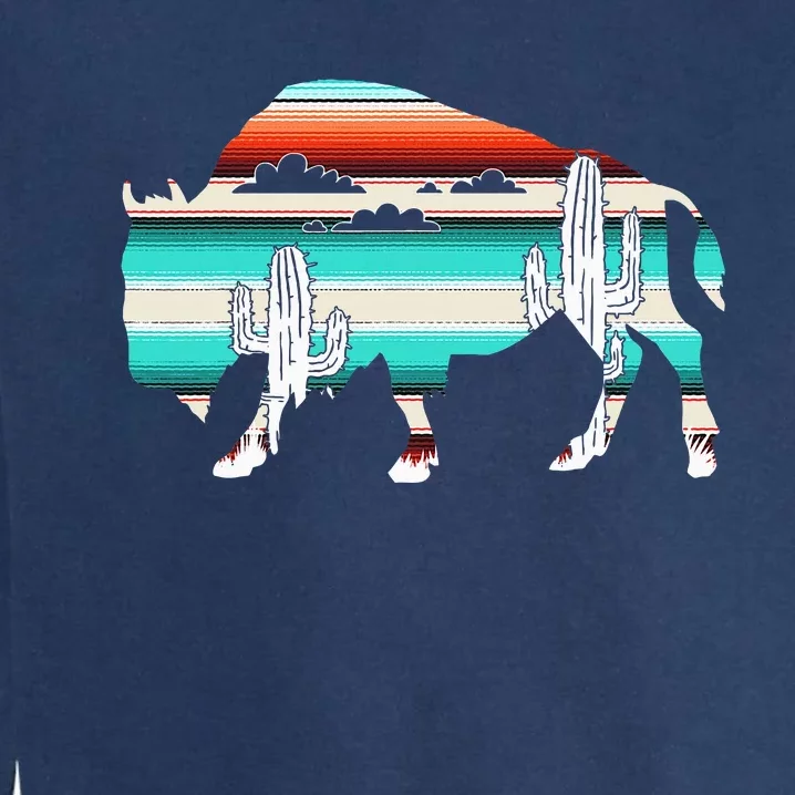 Bison Desert Cactus Serape Western Garment-Dyed Sweatshirt