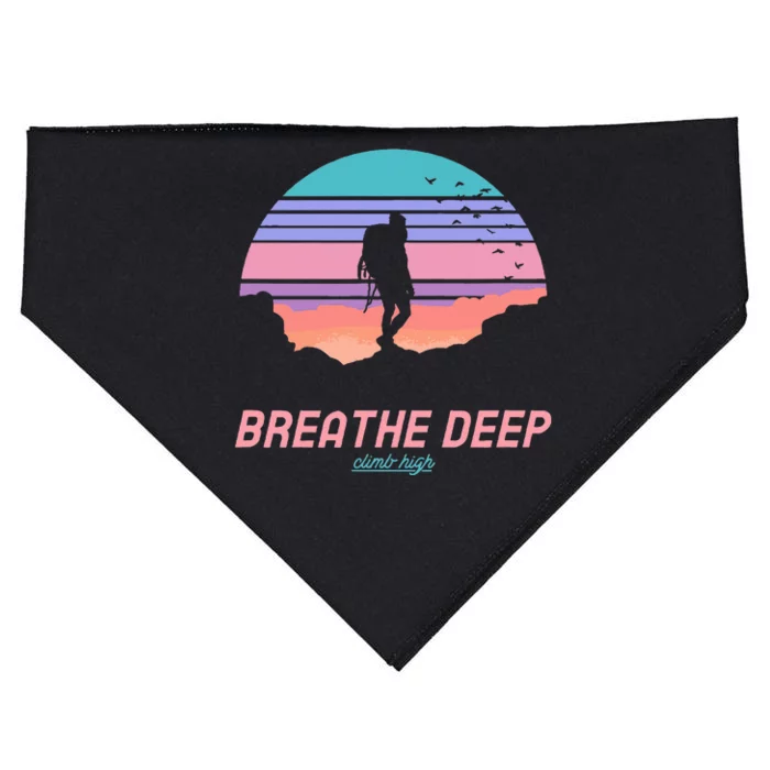 Breathe Deep Climb High Hiking Camping Backpacking USA-Made Doggie Bandana