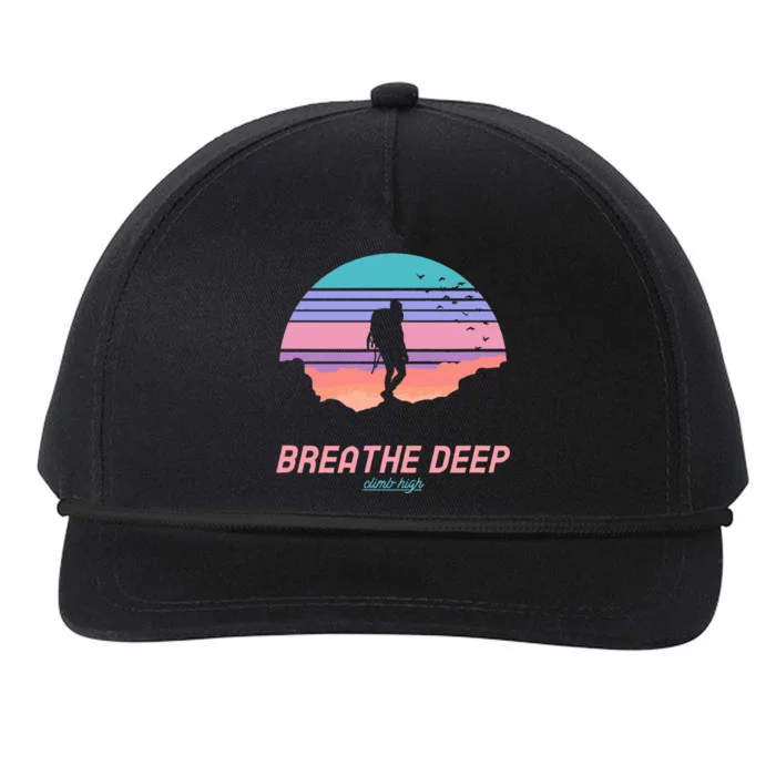 Breathe Deep Climb High Hiking Camping Backpacking Snapback Five-Panel Rope Hat