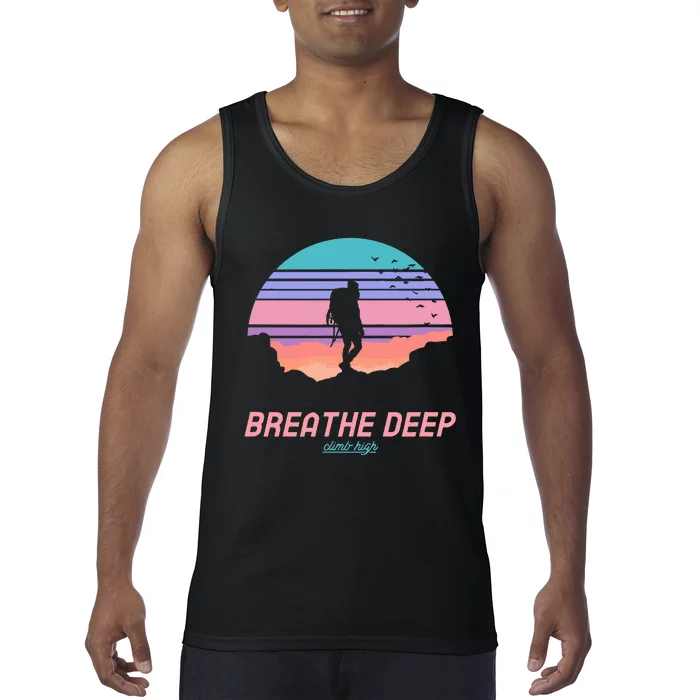 Breathe Deep Climb High Hiking Camping Backpacking Tank Top