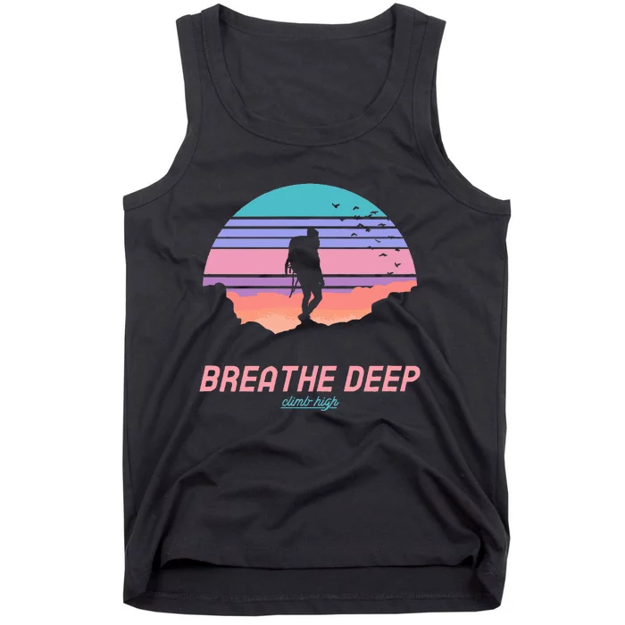 Breathe Deep Climb High Hiking Camping Backpacking Tank Top