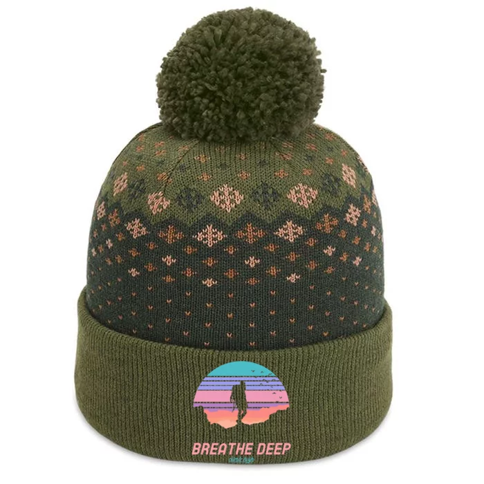 Breathe Deep Climb High Hiking Camping Backpacking The Baniff Cuffed Pom Beanie