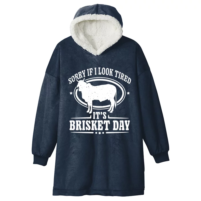 Brisket Day Cute Gift Brisket Grilling Barbecue Smoke Brisket Gift Hooded Wearable Blanket