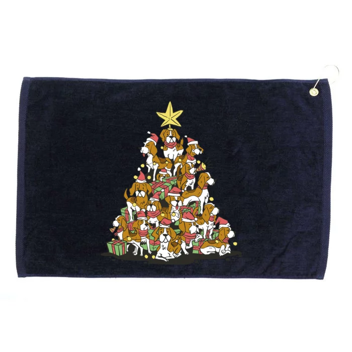 Beagle Dogs Christmas Tree Grommeted Golf Towel