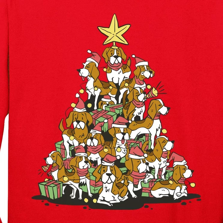 Beagle Dogs Christmas Tree Long Sleeve Shirt