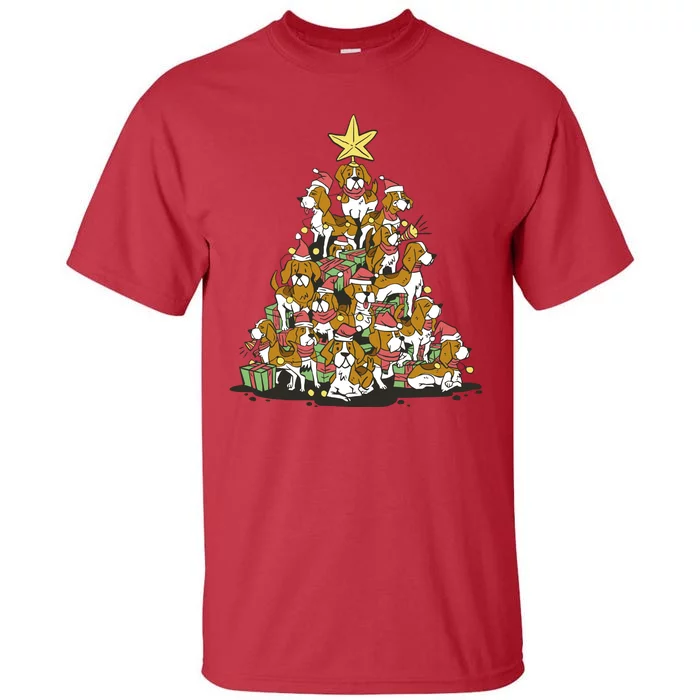 Beagle Dogs Christmas Tree Tall T-Shirt