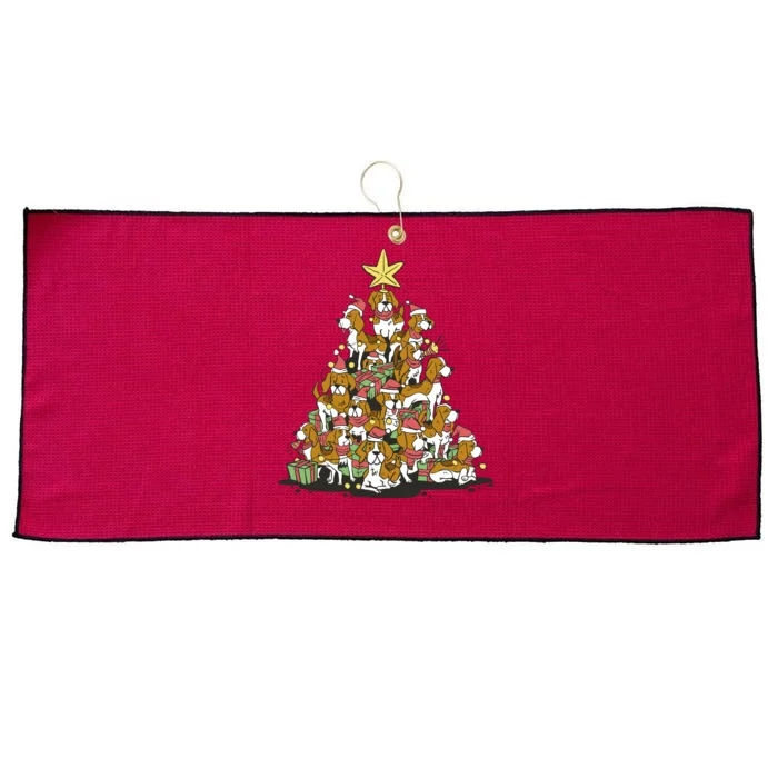 Beagle Dogs Christmas Tree Large Microfiber Waffle Golf Towel