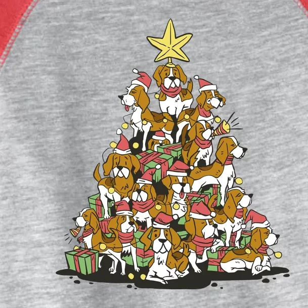 Beagle Dogs Christmas Tree Toddler Fine Jersey T-Shirt