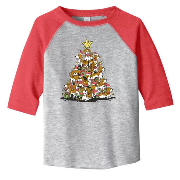 Beagle Dogs Christmas Tree Toddler Fine Jersey T-Shirt