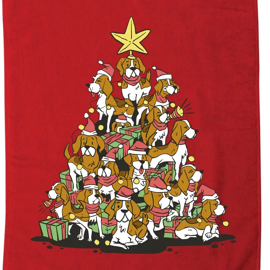 Beagle Dogs Christmas Tree Platinum Collection Golf Towel