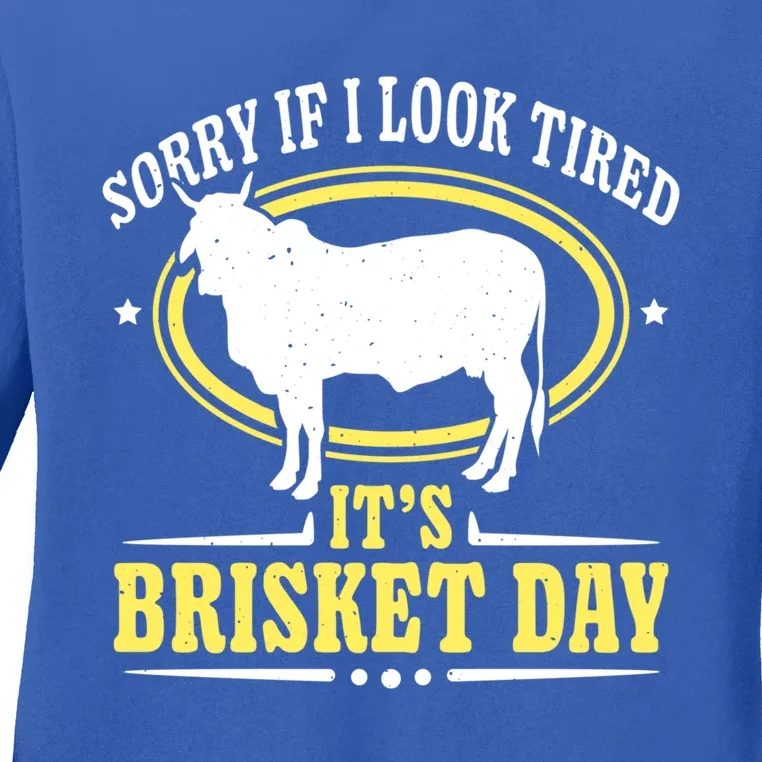 Brisket Day Cool Gift Brisket Grilling Barbecue Smoke Brisket Gift Ladies Long Sleeve Shirt