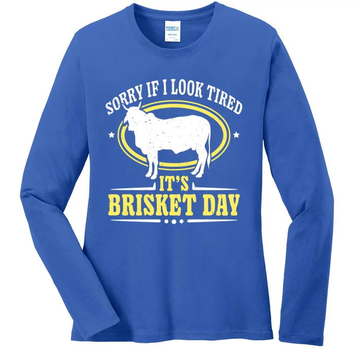 Brisket Day Cool Gift Brisket Grilling Barbecue Smoke Brisket Gift Ladies Long Sleeve Shirt