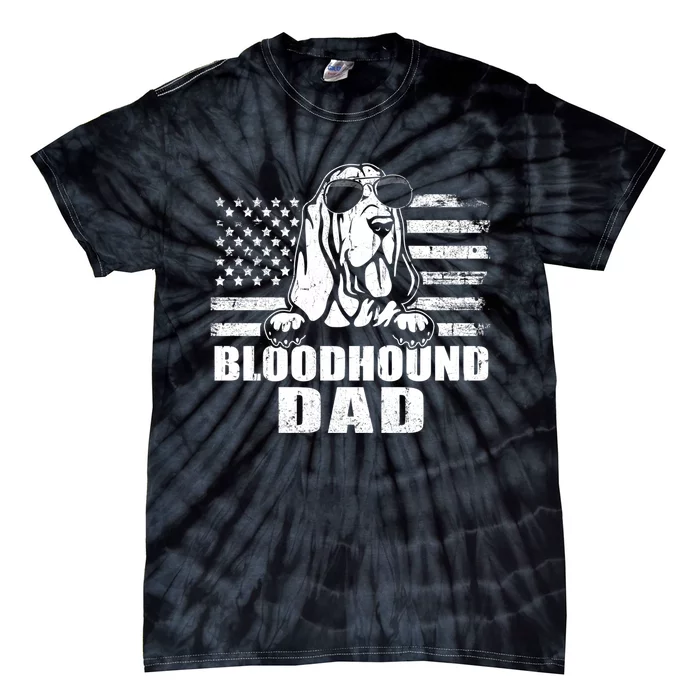 Bloodhound Dad Cool Vintage Retro Proud American Gift Tie-Dye T-Shirt