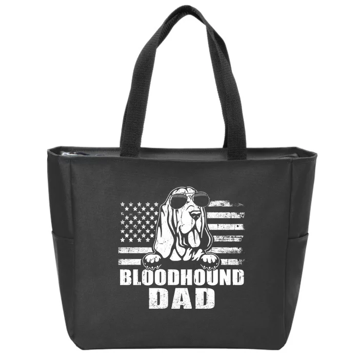 Bloodhound Dad Cool Vintage Retro Proud American Gift Zip Tote Bag