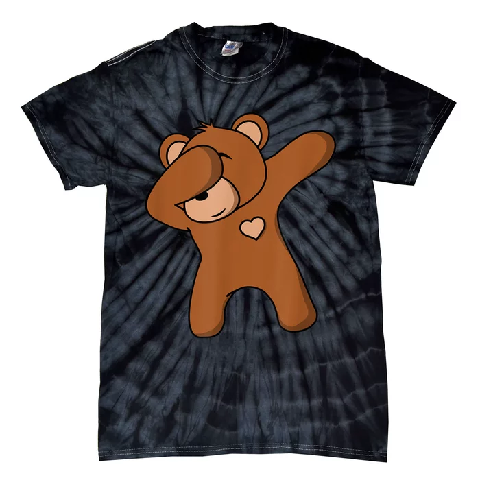 Bear Dancing DAB Bear Party Dancing Bear Teddy Tie-Dye T-Shirt