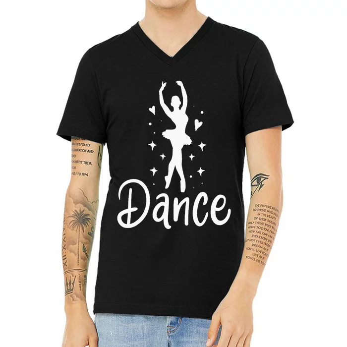 Ballet Dancer Dancing Dance School Ballet Lover Gift V-Neck T-Shirt