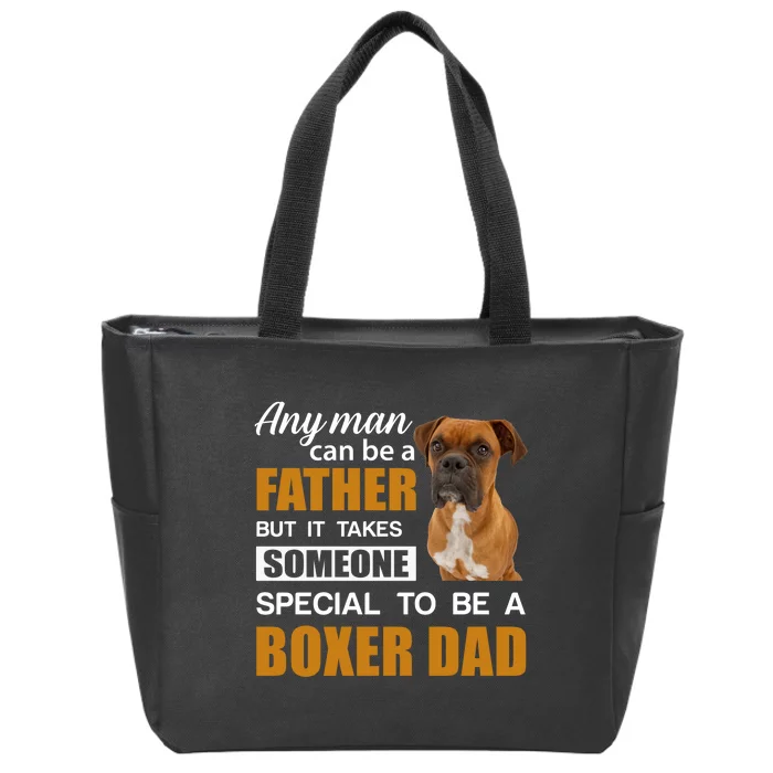 Boxer Dad Dog Lovers Fathers Day Zip Tote Bag