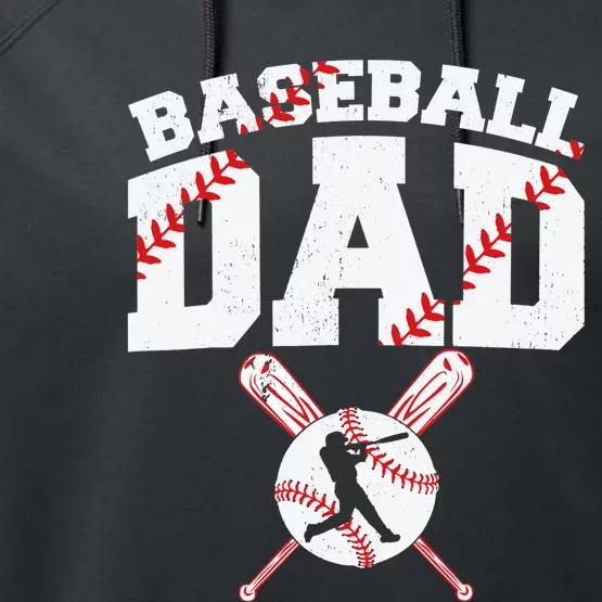 Baseball Dad - Dad Baseball Father's Day Performance Fleece Hoodie