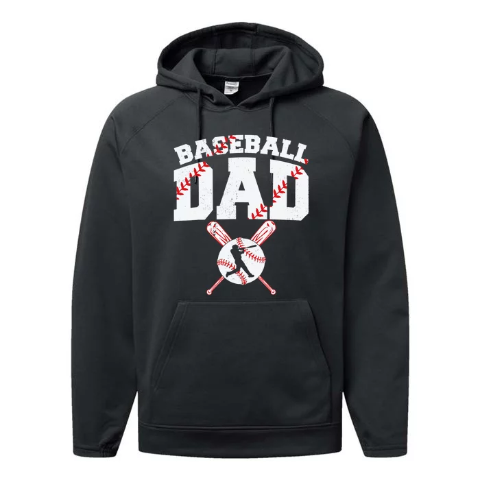 Baseball Dad - Dad Baseball Father's Day Performance Fleece Hoodie