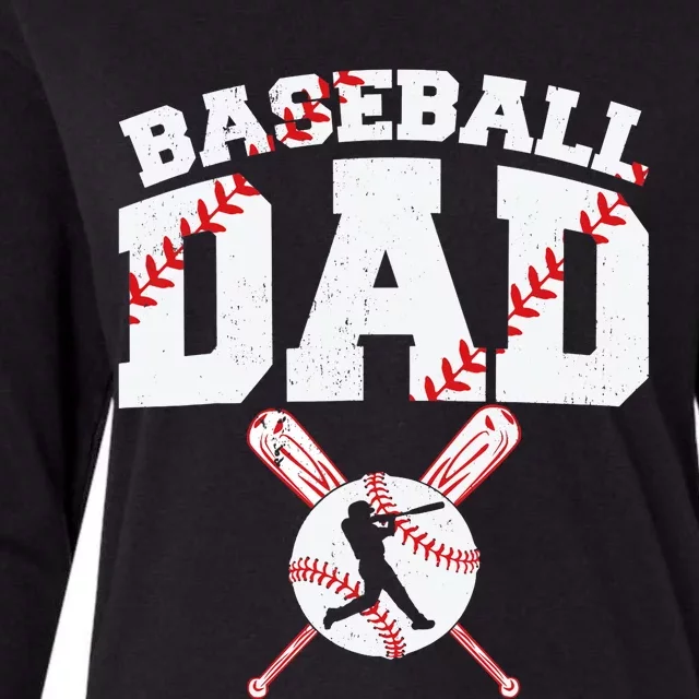 Baseball Dad - Dad Baseball Father's Day Womens Cotton Relaxed Long Sleeve T-Shirt