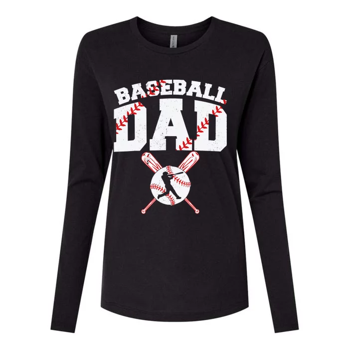 Baseball Dad - Dad Baseball Father's Day Womens Cotton Relaxed Long Sleeve T-Shirt