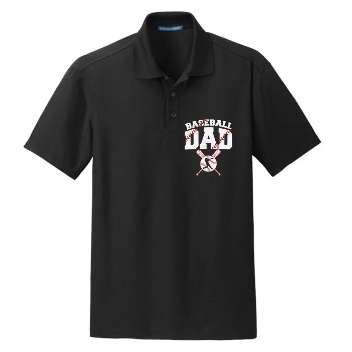 Baseball Dad - Dad Baseball Father's Day Dry Zone Grid Performance Polo