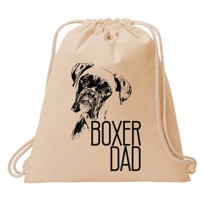 BOXER DAD DOG FACE DOG LOVERS BOXER DAD GIFT Drawstring Bag