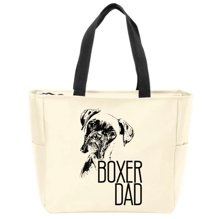 BOXER DAD DOG FACE DOG LOVERS BOXER DAD GIFT Zip Tote Bag