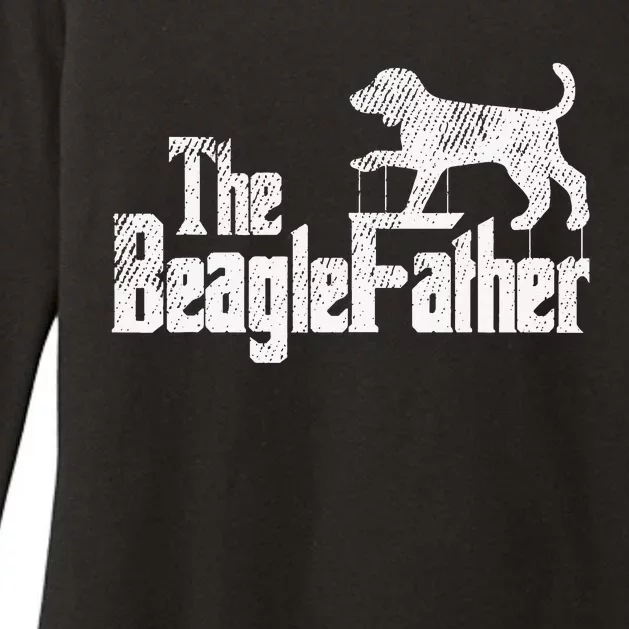 Beagle Dad Dog Father Funny Doggie Puppy Pun Daddy Dada Pops Womens CVC Long Sleeve Shirt